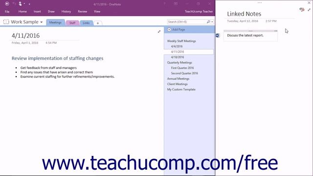 OneNote 2016 Tutorial Linked Notes Microsoft Training смотреть онлайн