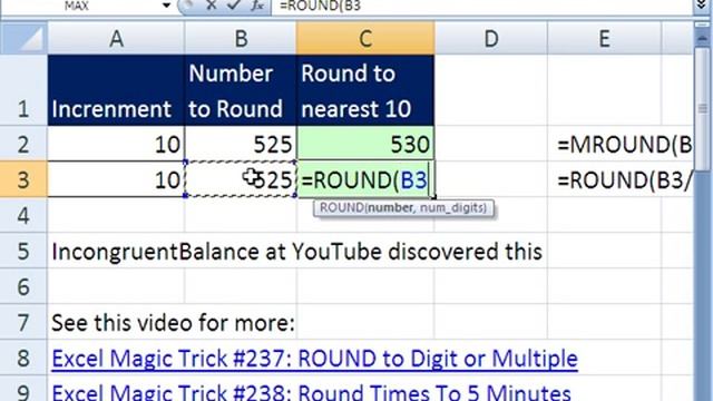 Excel Magic Trick 347: Magic Moments In Excel! MROUND v ROUND functions