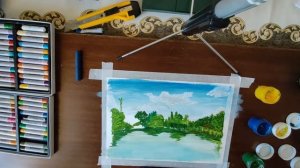 рисую природу гуашью