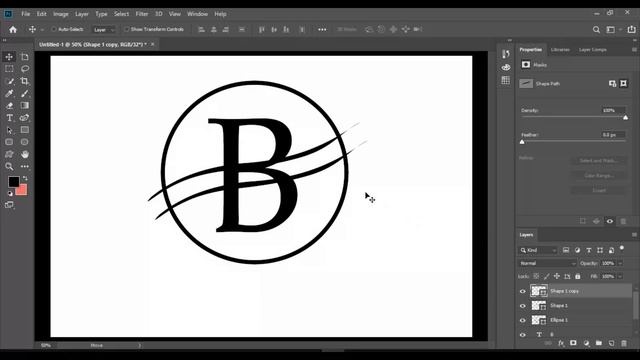 Professional B Letter logo Design | Adobe Photoshop Tutorial смотреть онлайн