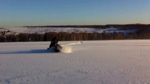 Мотобуксировщик SNOWDOG STANDARD R15ME по снежной целине!!!!!!