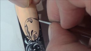 Вензеля на ногтях/вензеля на ногтях акриловой краской/рисуем вензеля на ногтях.