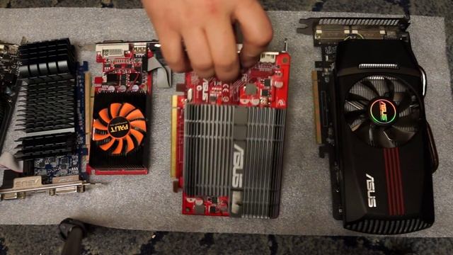 Видеокарты для теста. Небольшие планы 750 GTX,560 gtx, 610 GT, 430 GT, radeon e5450 смотреть онлайн