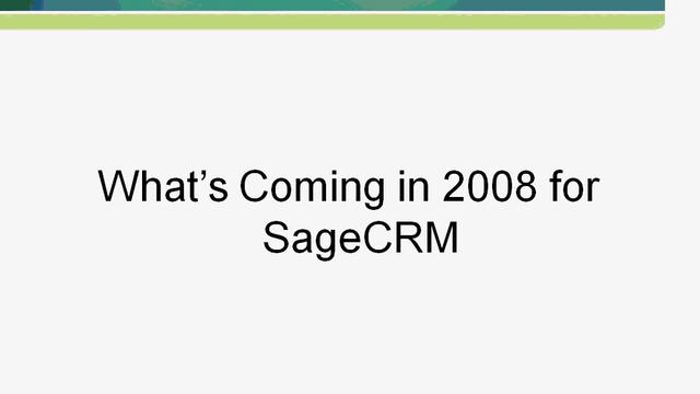 Sage CRM 025 Demo CRM 6 1 Whats new смотреть онлайн