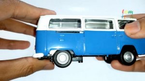 Welly NEX '72 Volkswagen Bus T2 Unboxing Diecast Car Toy (Blue)