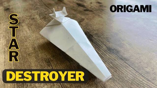 STAR DESTROYER ORIGAMI TUTORIAL STAR WARS FOLDING | DIY PAPER STAR WARS STAR DESTROYER ORIGAMI ART смотреть онлайн
