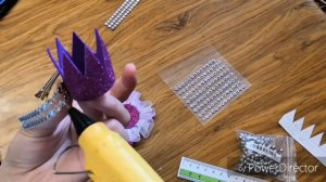 Корона - заколка из глиттерного фоамирана своими руками