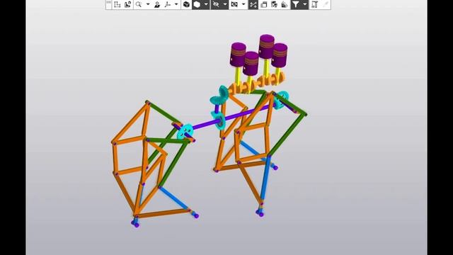 Анимация привода движения механических ног смотреть онлайн