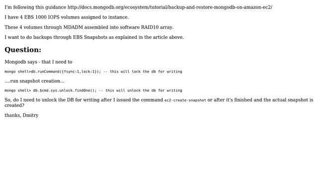 DevOps  SysAdmins: Backup Mongodb on EC2 through EBS snapshots - timing issue