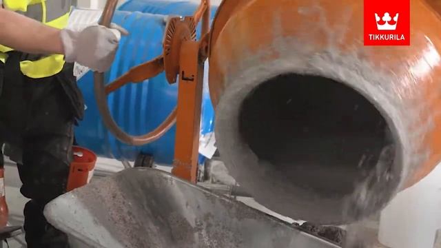 Tikkurila Temafloor 4000 - Epoxy grinding screed for concrete floors. Instruction video. смотреть онлайн