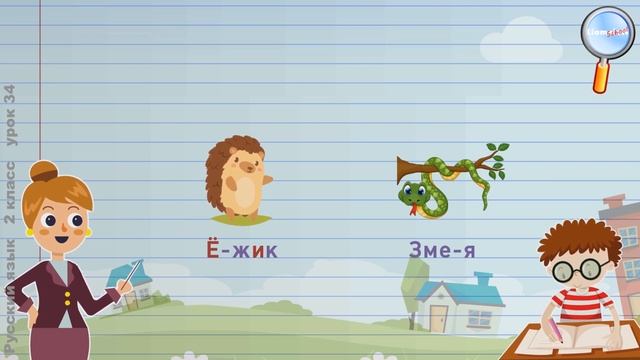 Русский язык 2 класс (Урок№34 - Как переносить с одной строки на другую?)