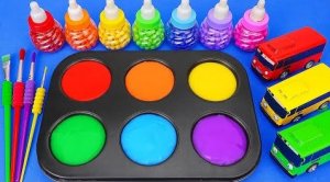 Как сделать Радужный Леденец  Слайм с Колесами Диснея На Автобусе ASMR (2022)