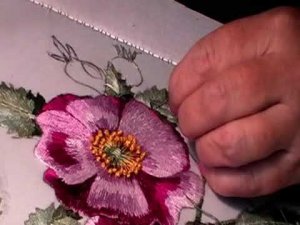 Шиповник на ткани расцвел.Окончание процесса.(ч.3)