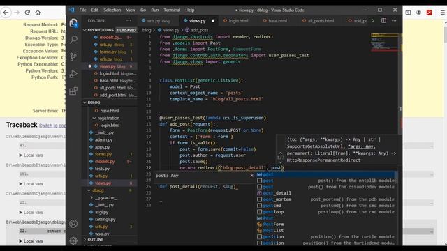 Build blog app with django framework | Create blog app with python django | django project