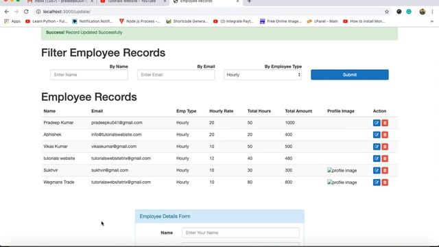 Update User Profile Image with User Details Using Express js, Mongoose and Multer