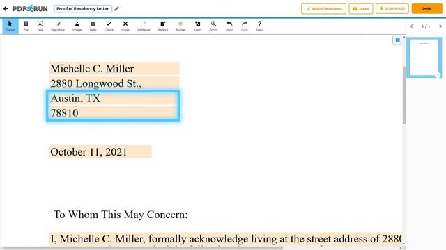 How to Fill Out Proof of Residency Letter | PDFRun смотреть онлайн