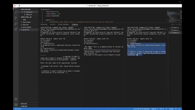 DOSP Twitter clone project using Web socket in erlang смотреть онлайн
