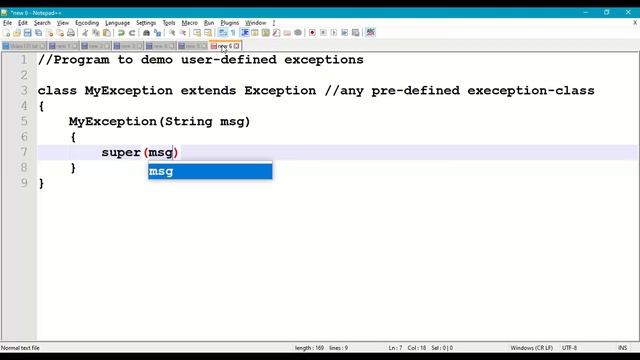 131. User-Defined Exceptions in Java program || Exception Handling Mechanism || throw Keyword смотреть онлайн