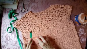 🧶Летняя кофточка крючком/пряжа Семеновская Ирина🧶