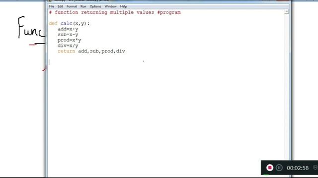 Python : Function returning Multiple Values , very important python program of functions