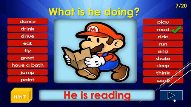 What is Super Mario doing? | PRESENT CONTINUOUS смотреть онлайн