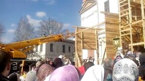 освещение креста и купола церкви акима и анны в Боголюбово