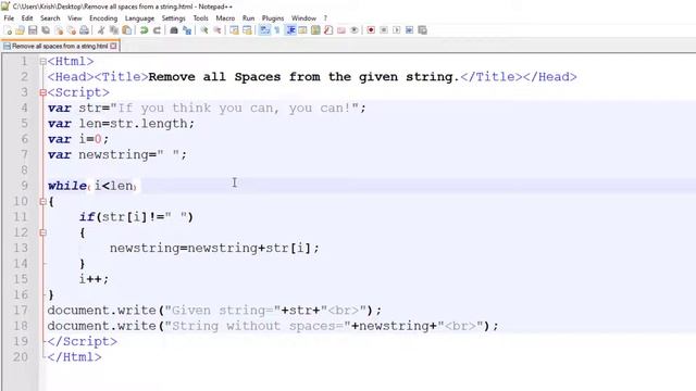 Remove all the spaces in a string js