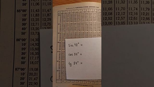 Как найти синус, косинус и тангенс по таблице Брадиса смотреть онлайн