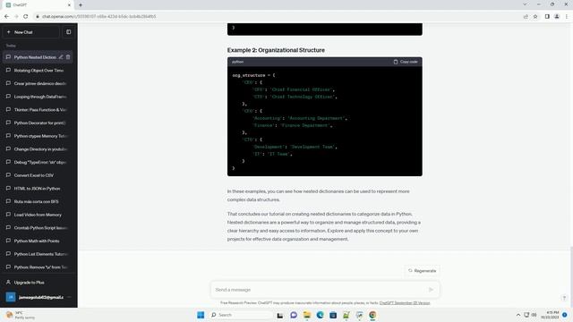 creating nested dictionary to categorise in python