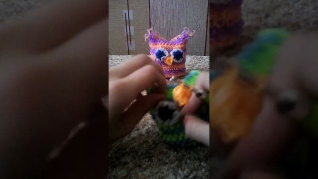 Сова из резинок.крючком.фигурка лумигуруми.часть6
