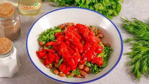 Салат Тбилиси с курицей и фасолью