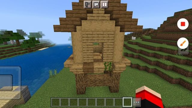 построил дом охотника в маинкрафте прикольно? #маинкрафт #играем #постройки смотреть онлайн