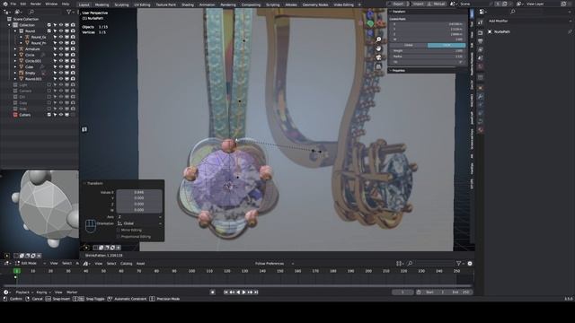 Моделирование сережек с английской застежкой в Blender 3D. смотреть онлайн