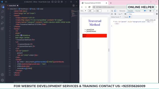JavaScript DOM Traversal Method part one parentElement and parentNode | JavaScript DOM Course 2023
