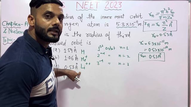 "NEET 2024 Prep Masterclass" | Radius of Bohr's Orbit | Neet 2023 Paper Explained #neet2024 #tricks