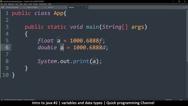 Introduction to Java video#2 | Variables & Data types | Quick programming tutorial смотреть онлайн