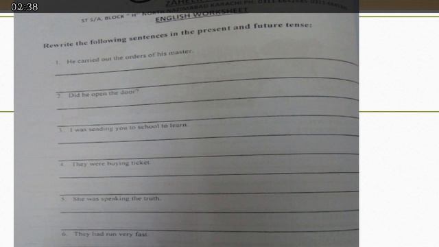 Class 7 Gra Worksheet Part I Tenses Exp смотреть онлайн