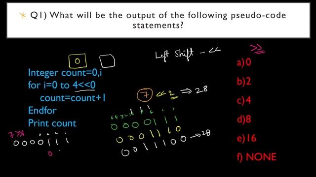 Capgemini left shift , Right shift , Xor Pseudo code | Important for Exams | смотреть онлайн