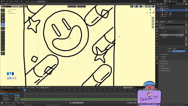 Blender 2D3D for beginners drawing and animating with greasepencil blender 2.8 - Part 12