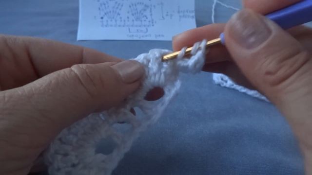 Ажурный узор крючком "Объёмные гребешки". Openwork pattern crochet.
