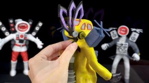 Making CAR EATER mixed TITAN TV MAN - Trevor Henderson creatures with polymer clay