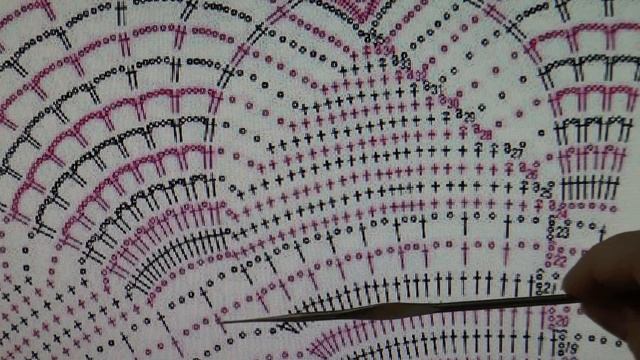 Салфетка крючком "Ракушка" 2 часть (8 - 24 ряды). Процесс вязания. Doily смотреть онлайн