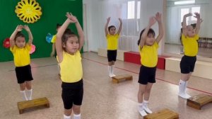 Занятие в подготовительной группе по ритмике «Степ-аэробика»