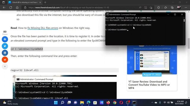 Libcef.dll is missing or not found in Windows 11/10 смотреть онлайн