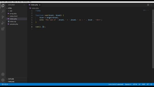 Functions in PHP, User Defined Functions in Hindi
