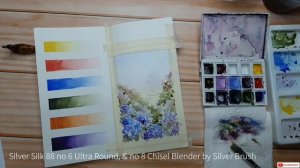 Daniel Smith on Travelers Notebook Watercolor Insert, using Silver Silk 88 Brushes | Demo & Review