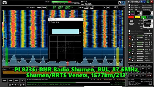 14.07.2022 09:33UTC, [Es], BNR Radio Shumen, Болгария, 87.6МГц, 1577км