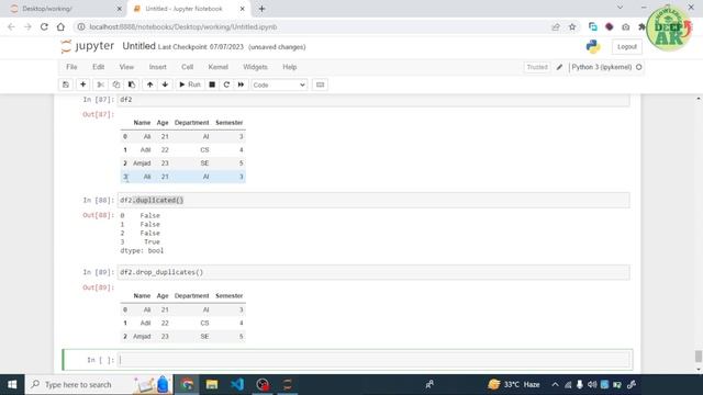 remove duplicate rows in pandas dataframe | data cleaning tutorial #pandas #jupyternotebook