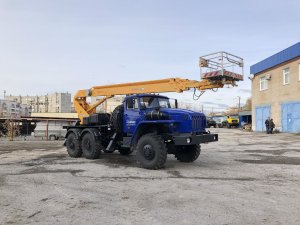 Автовышка ПСС 131 22Э Урал 4320, 22 метра, корзина 300 кг, 1000 В, 3 секции, телескоп, 6х6, 230 л.с.