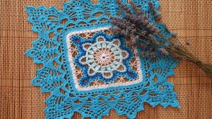 КВАДРАТНАЯ САЛФЕТКА С КРАСИВЫМ МОТИВОМ. ЧАСТЬ 3